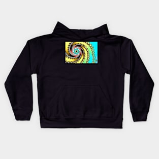 Funky Spiral Pastel Rainbow Fractal Kids Hoodie